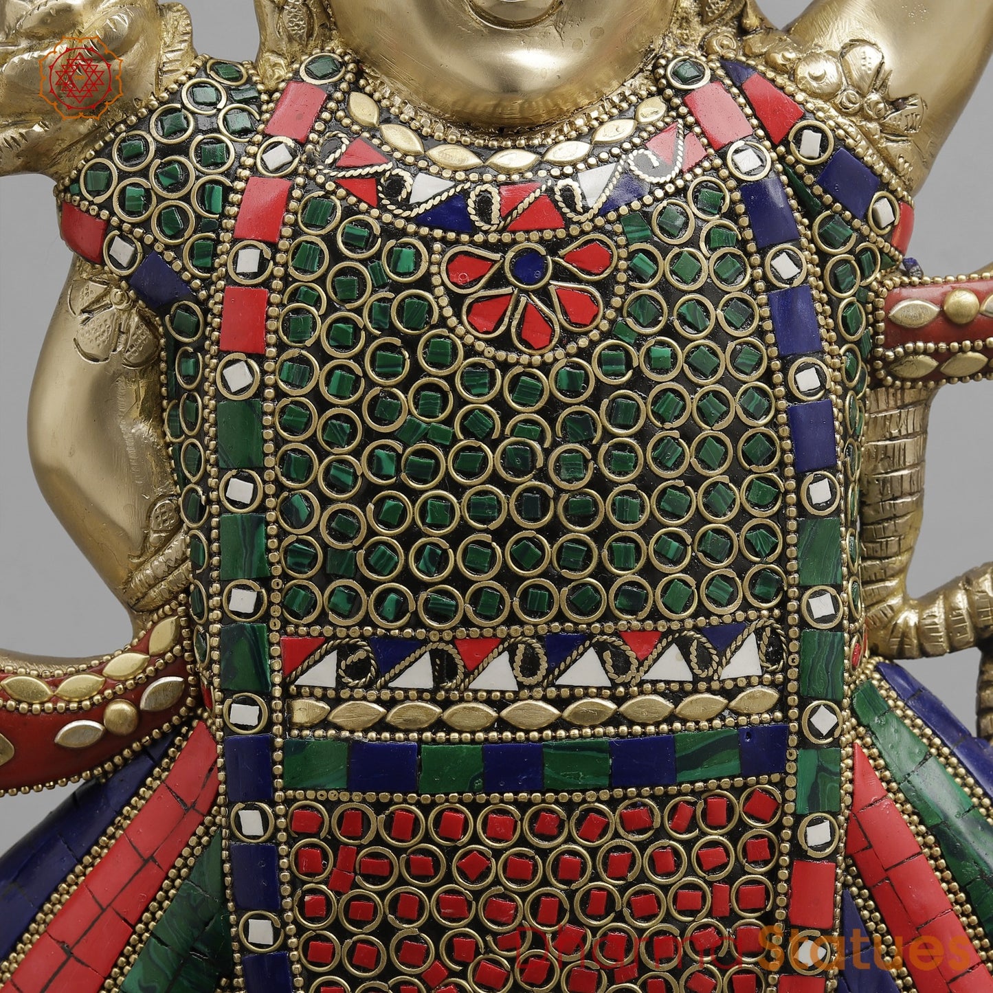 Brass Srinath ji Fine, Stone work 16.5”