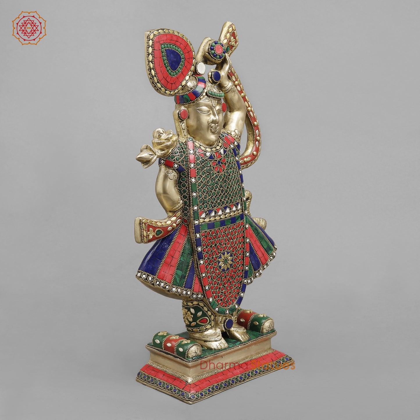 Brass Srinath ji Fine, Stone work 16.5”