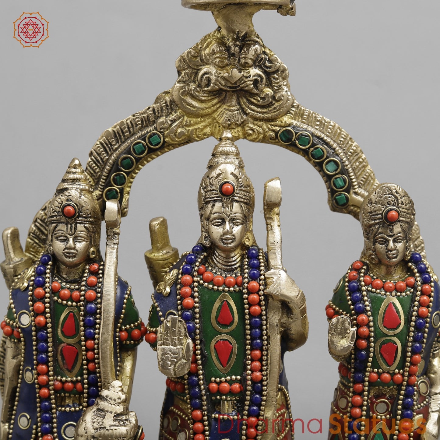 Brass Ram darbar, Fine Stone Work 13”