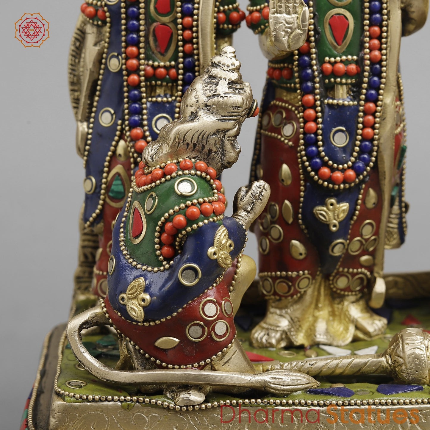 Brass Ram darbar, Fine Stone Work 13”