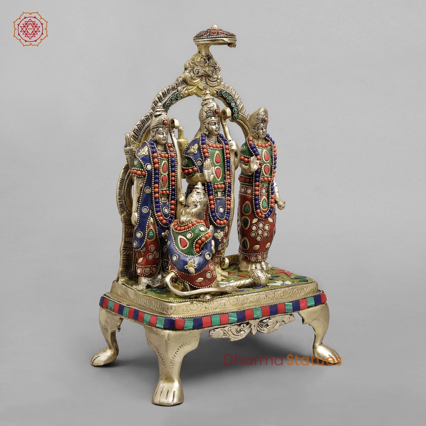 Brass Ram darbar, Fine Stone Work 13”