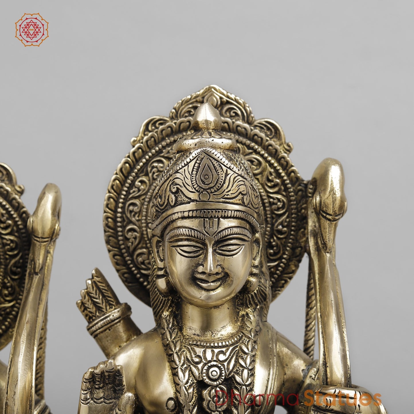 Brass Ram Darbar on Lotus Base, Fine smooth Finish 17”