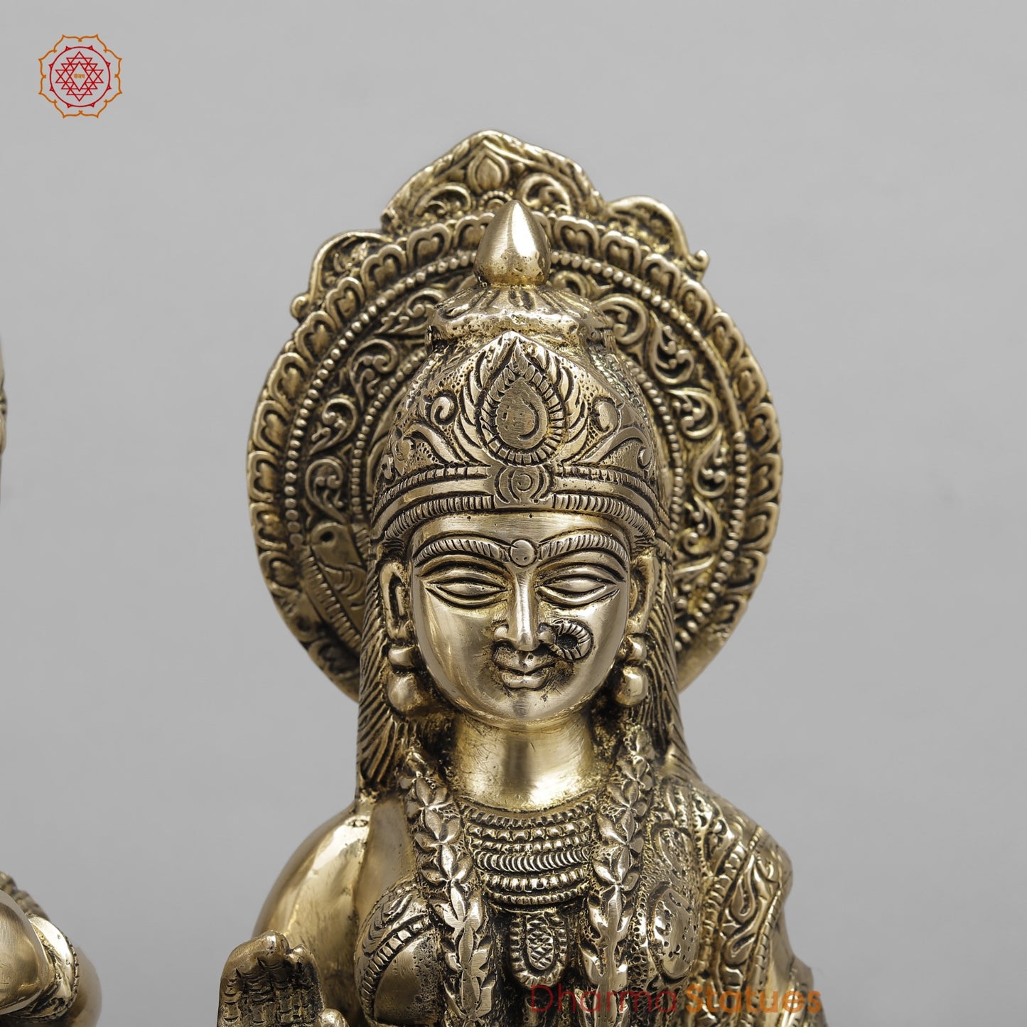 Brass Ram Darbar on Lotus Base, Fine smooth Finish 17”