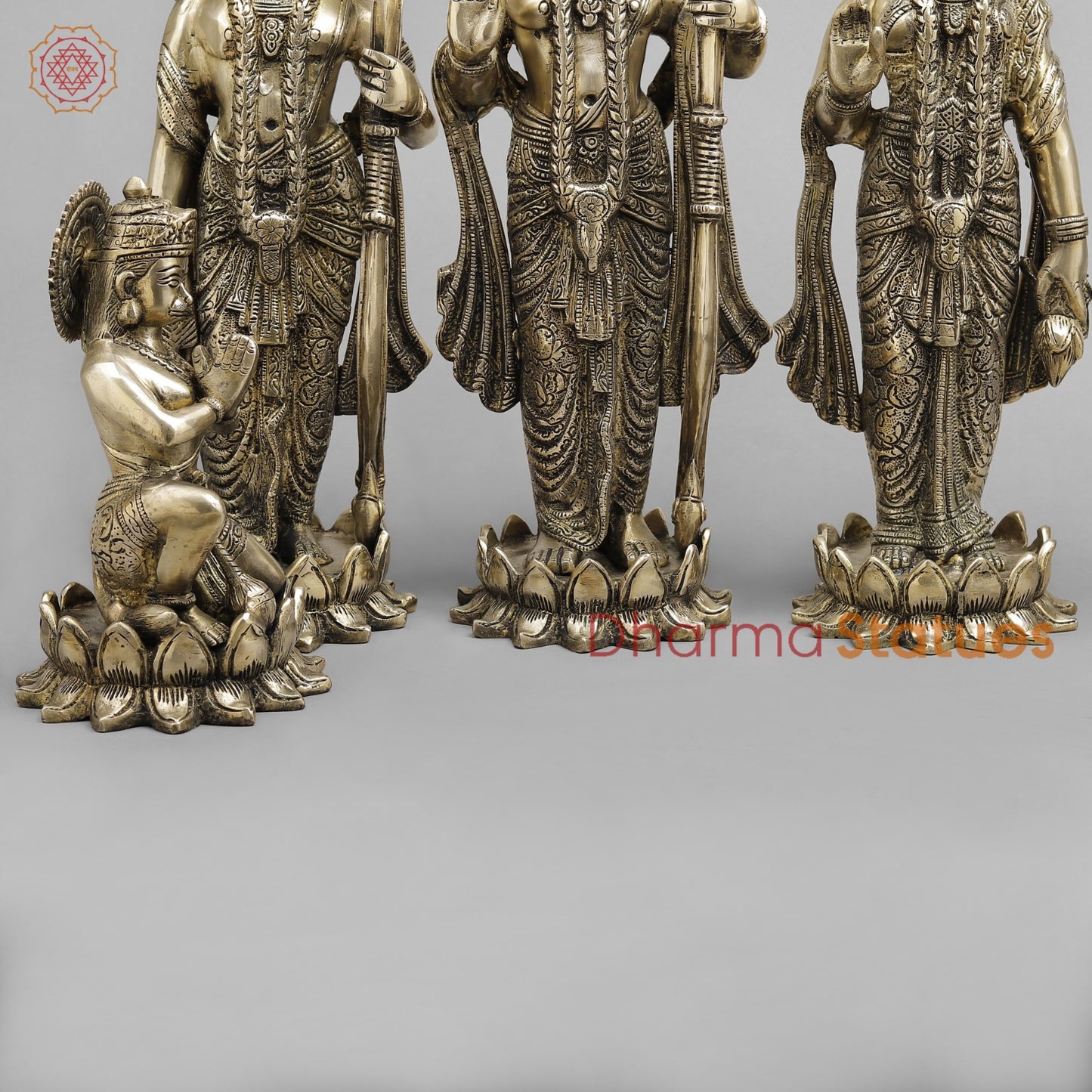 Brass Ram Darbar on Lotus Base, Fine smooth Finish 17”