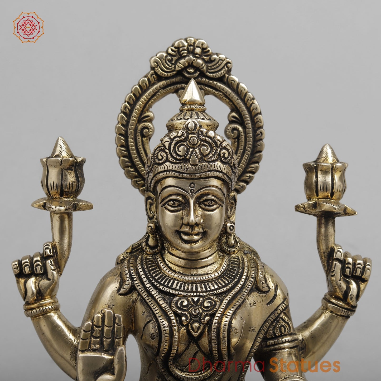 Brass Laxmi Seated Fine, Smooth finish 10”