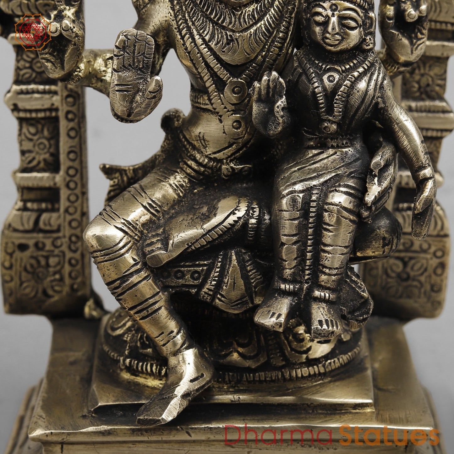 Brass Narsingh Lakshmi Frame Fine, Smooth finish 8”