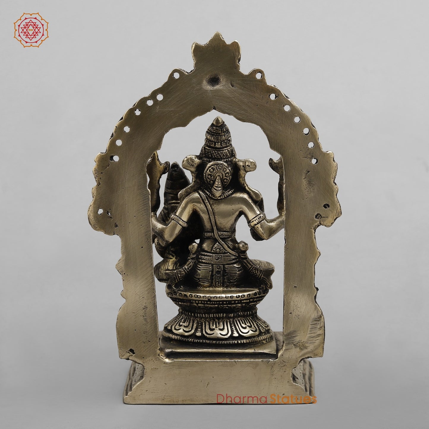 Brass Narsingh Lakshmi Frame Fine, Smooth finish 8”