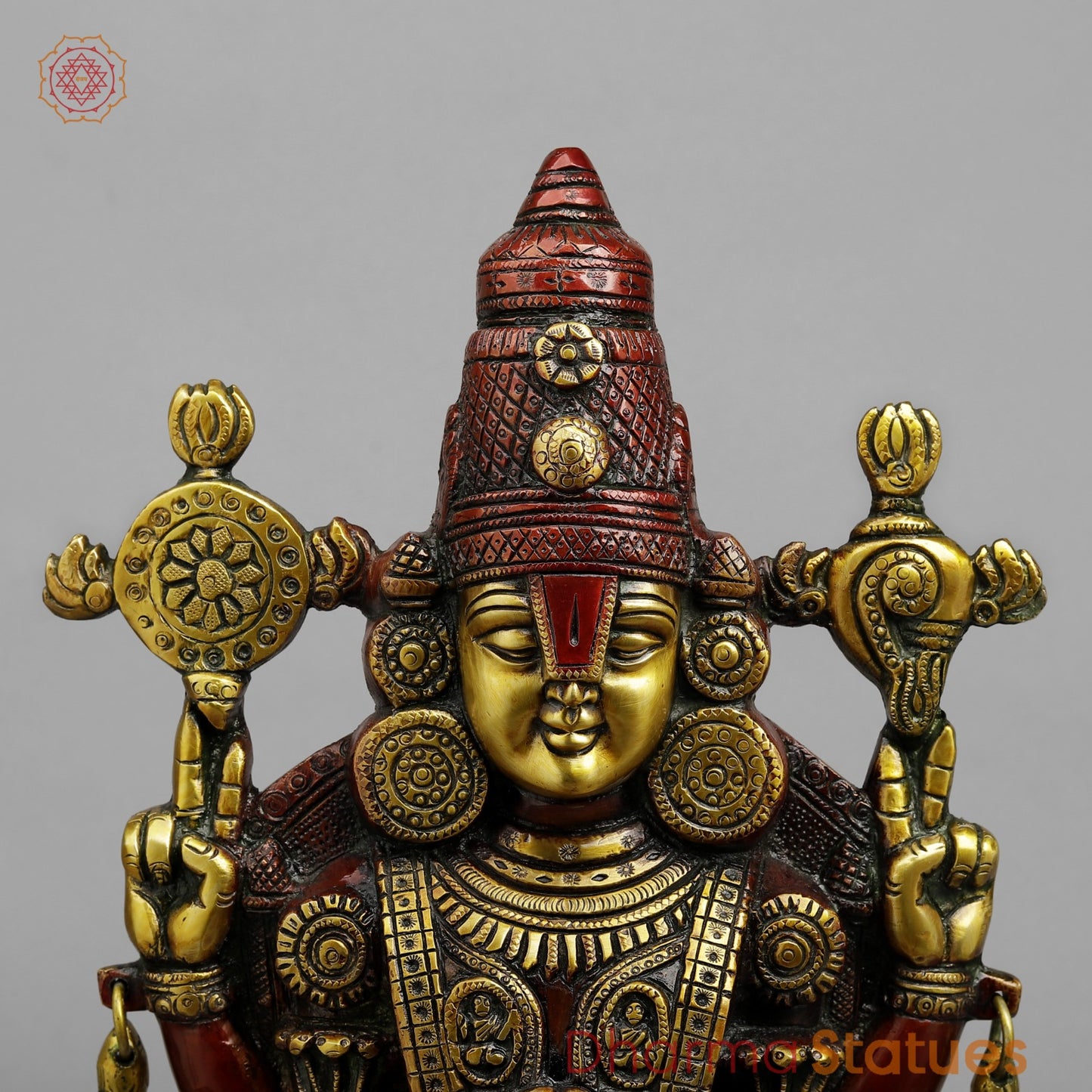 Brass Balaji Standing Fine with Lakshmi 19.5, Rich Copper finish