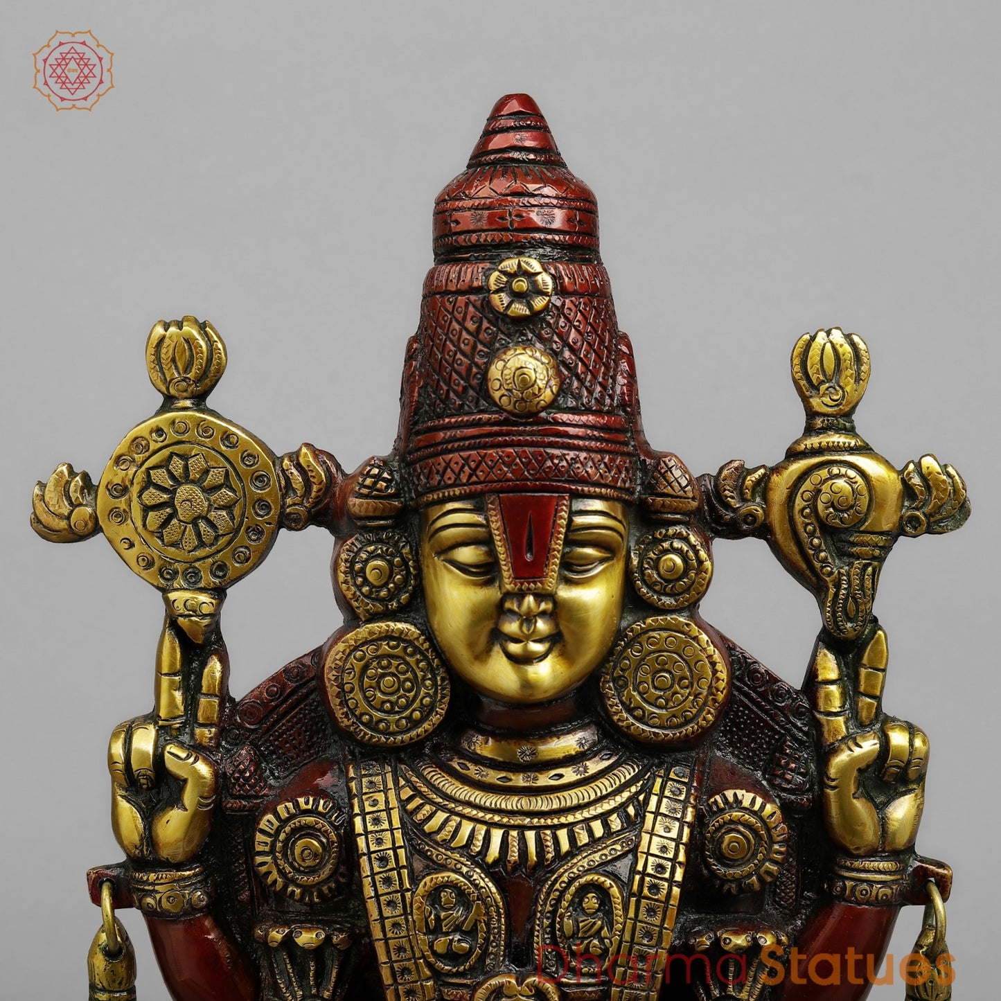 Brass Balaji Standing Fine with Lakshmi 19.5, Rich Copper finish