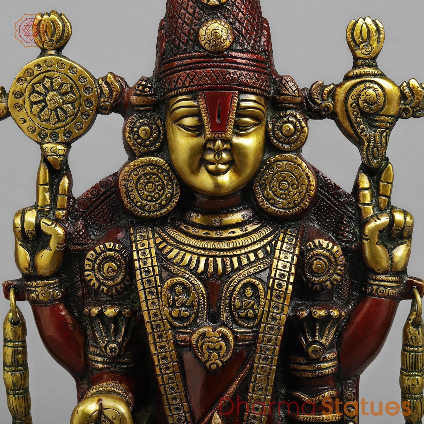 Brass Balaji Standing Fine with Lakshmi 19.5, Rich Copper finish
