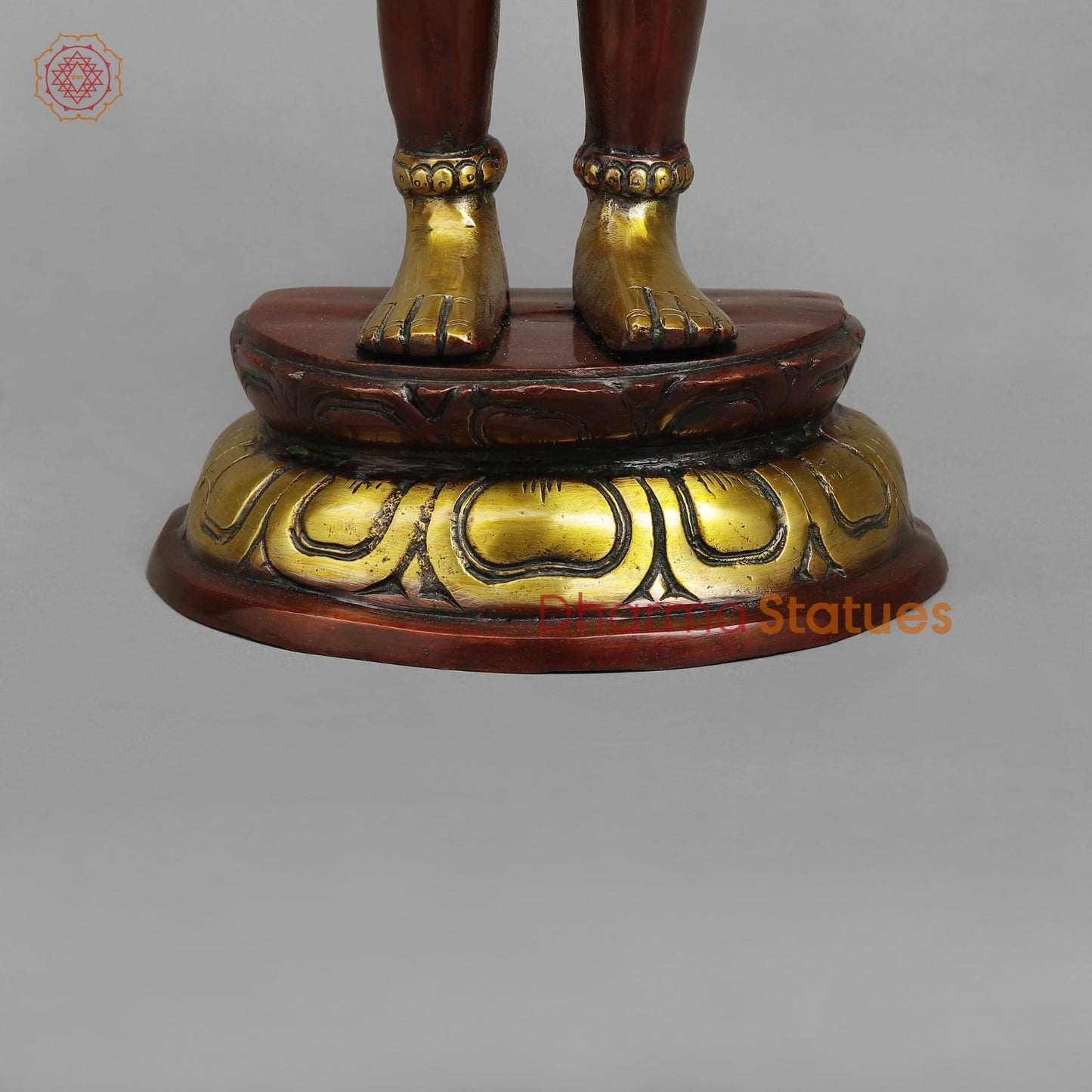 Brass Hanuman Standing Fine , Rich copper Finish 25.5”