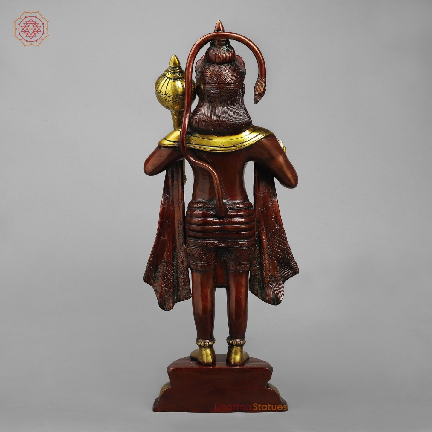 Brass Hanuman Standing Fine , Rich copper Finish 25.5”