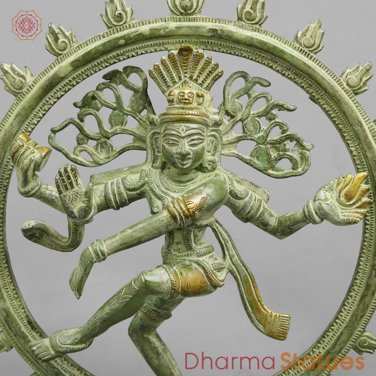 Brass Natraj Fine , Leaf Green Patina 12”