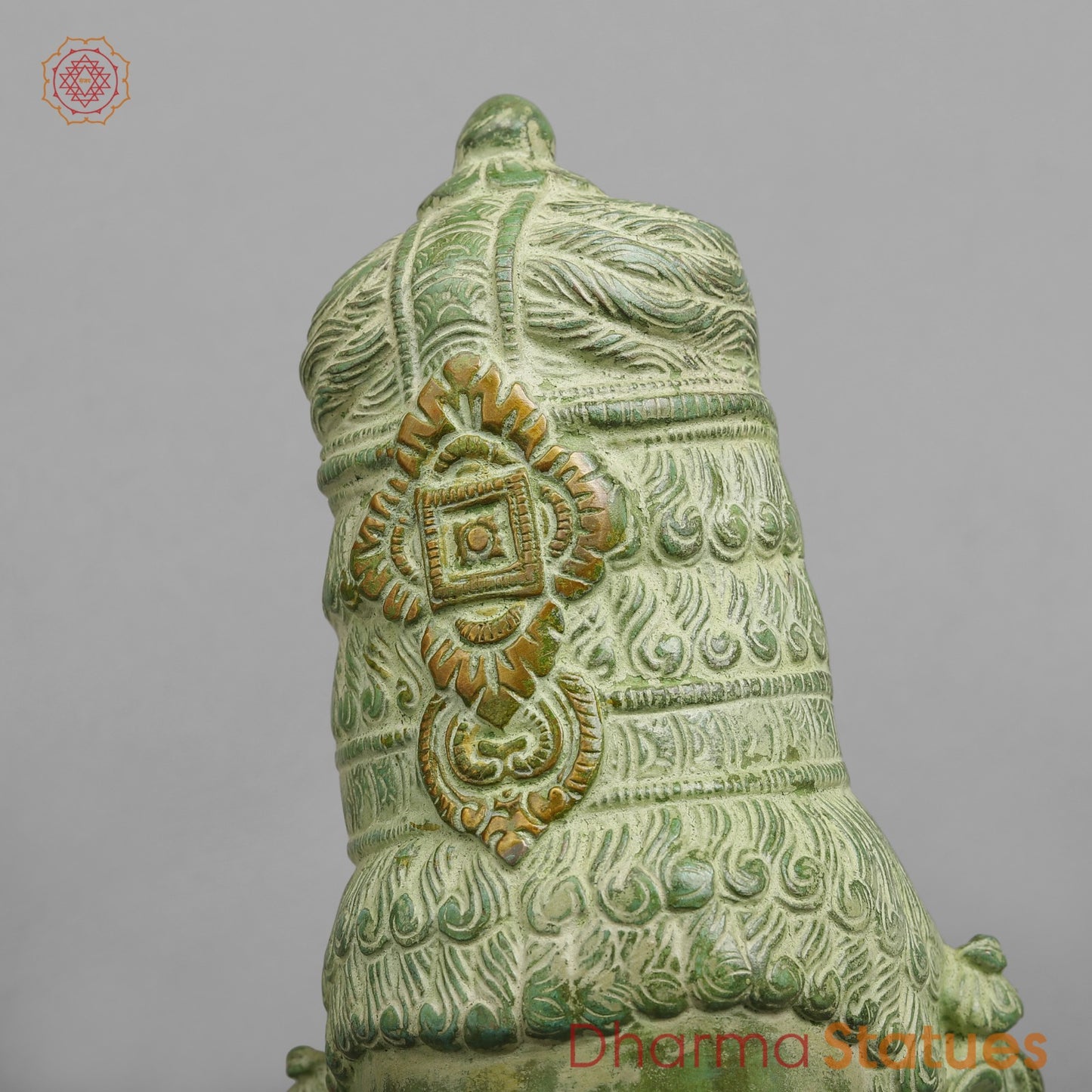 Brass Parwati Bust Fine, Lead Green Patina 12”