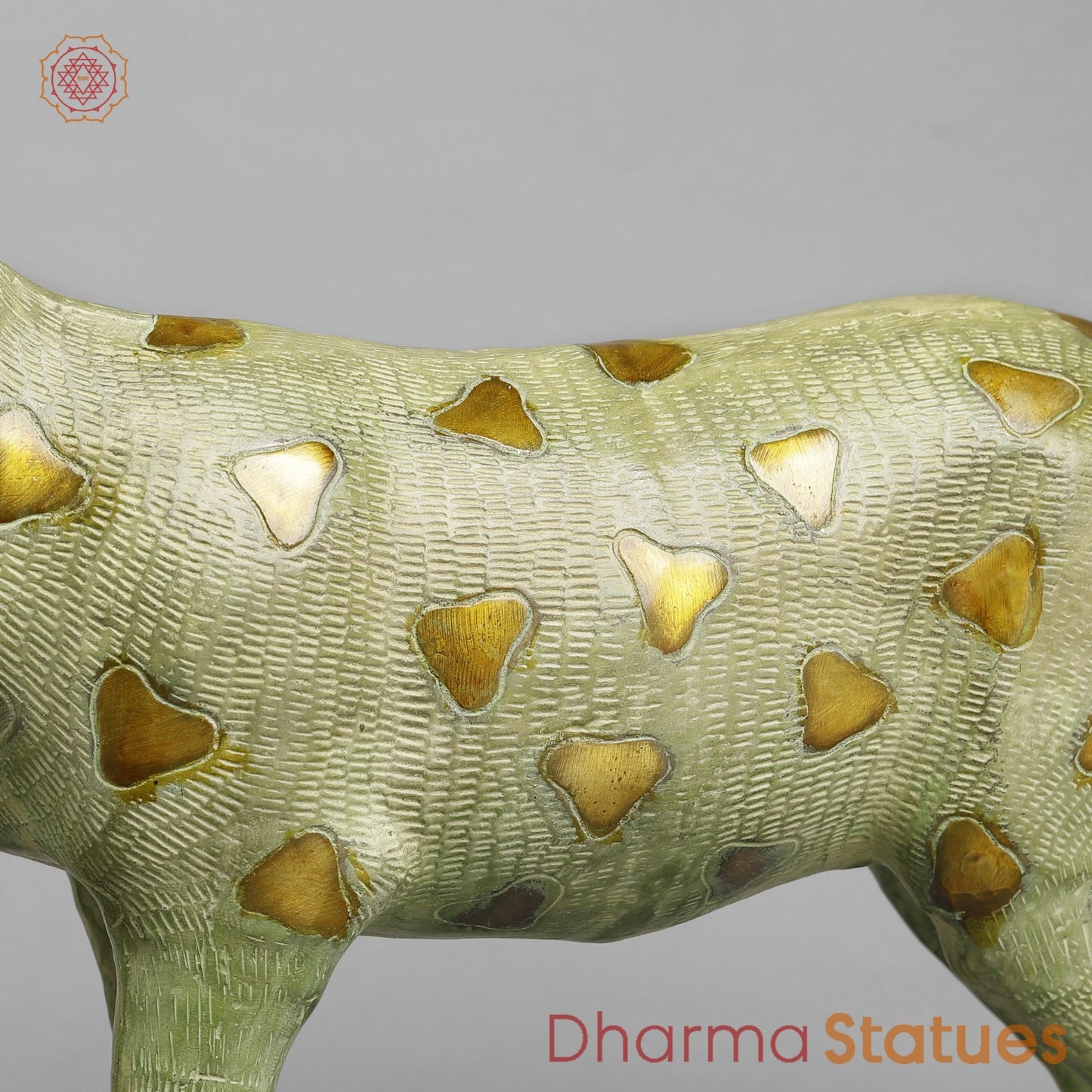 Brass Deer standing, Leaf Green Patina Finish 27”