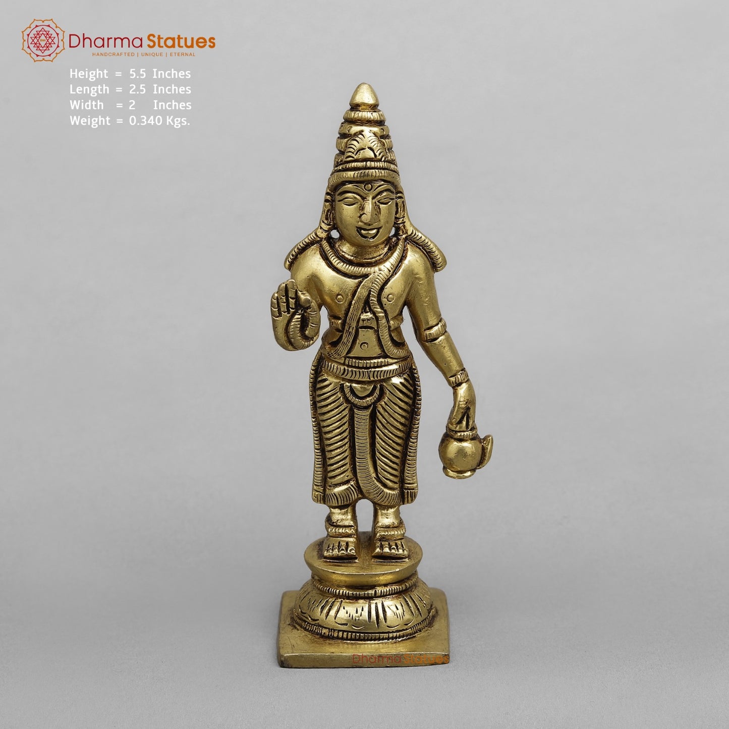 Brass Navgrah Fine, Fine Gold Finish 5.5”