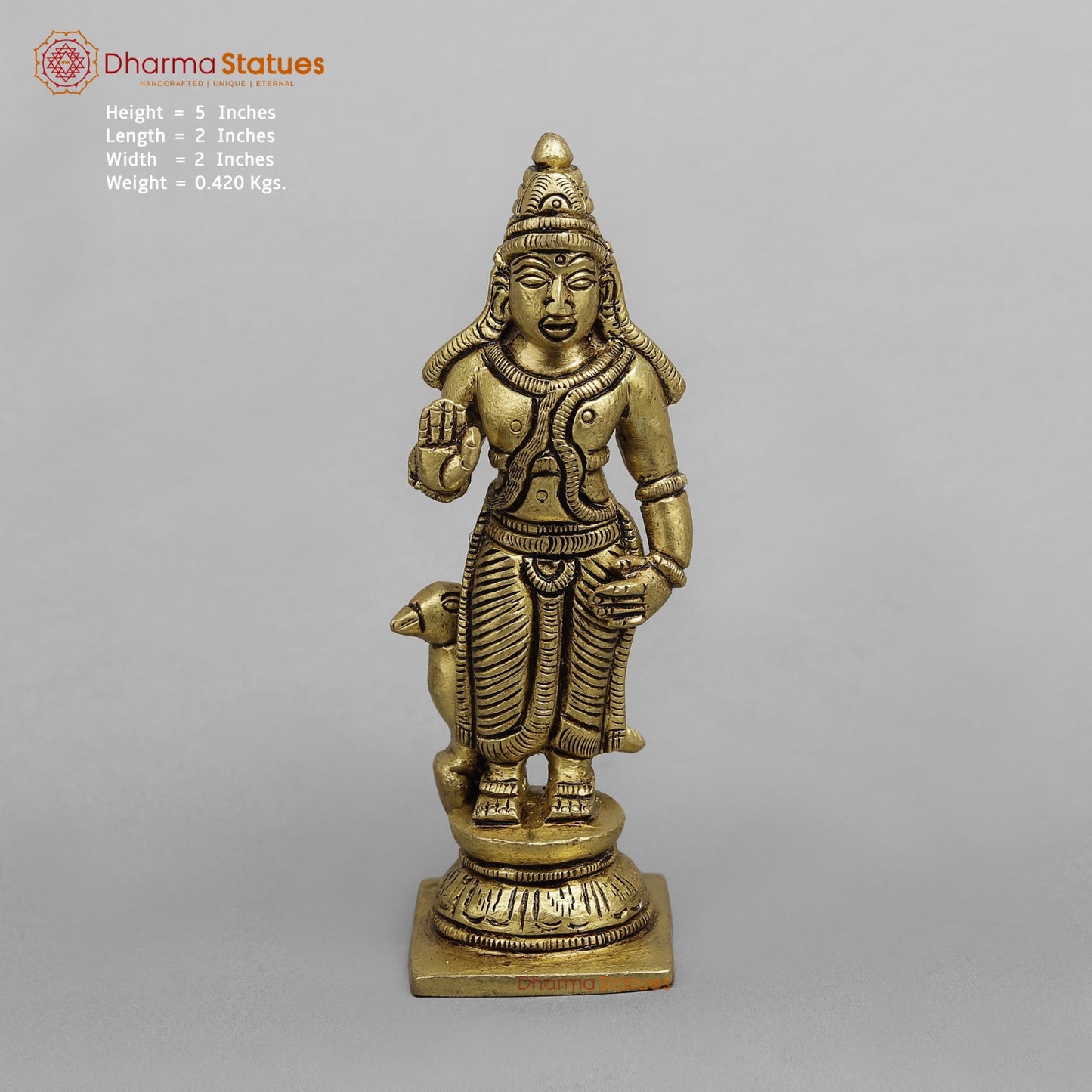 Brass Navgrah Fine, Fine Gold Finish 5.5”