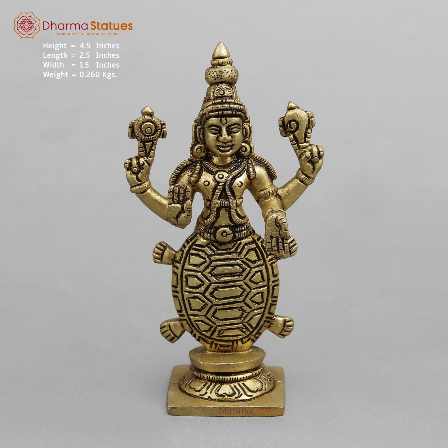 Brass Dasavtar Fine, Golden finish 4.5”