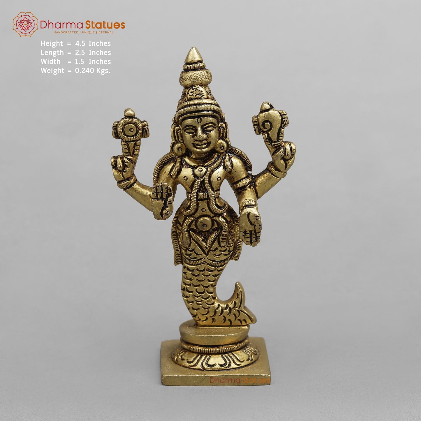 Brass Dasavtar Fine, Golden finish 4.5”