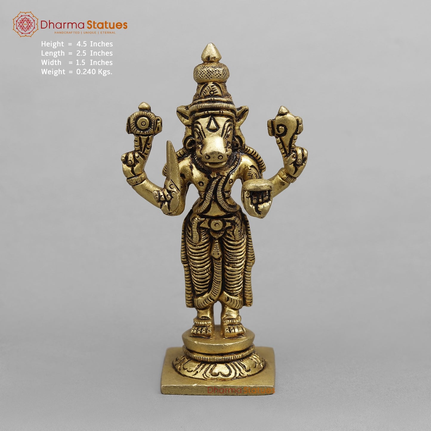 Brass Dasavtar Fine, Golden finish 4.5”