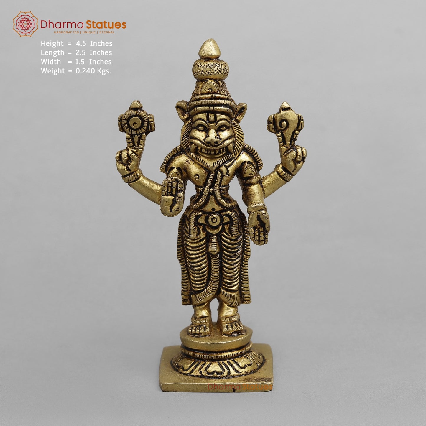 Brass Dasavtar Fine, Golden finish 4.5”