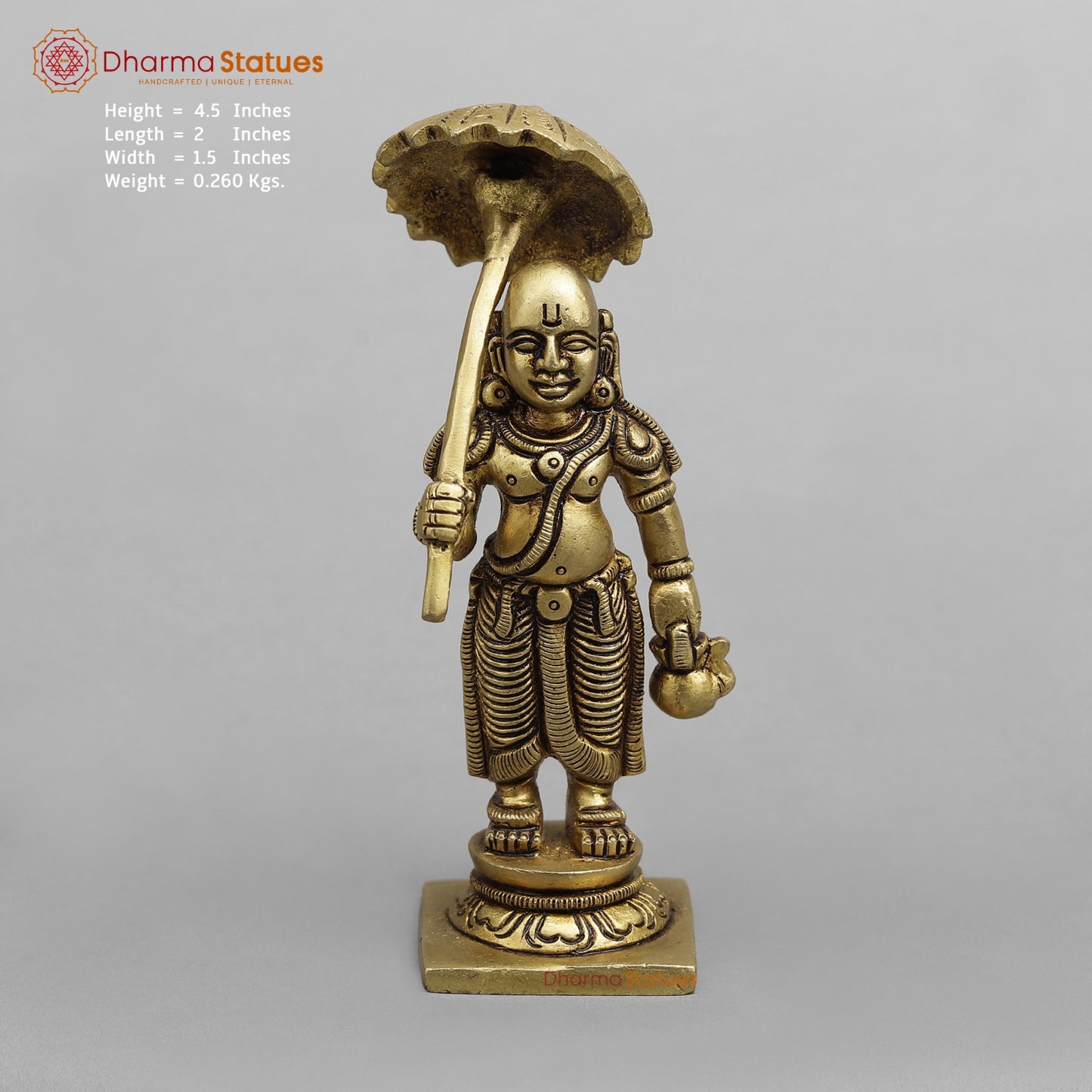 Brass Dasavtar Fine, Golden finish 4.5”