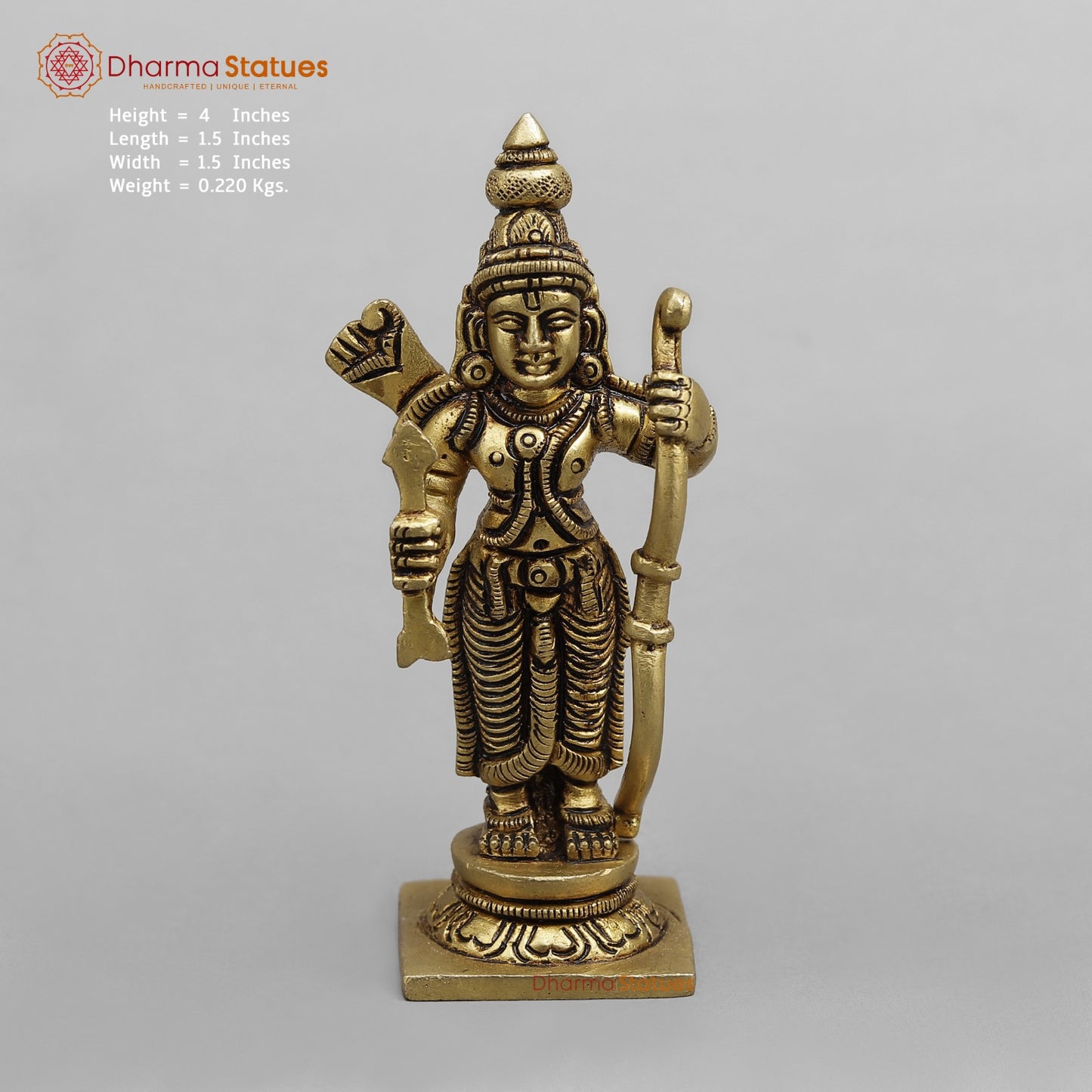 Brass Dasavtar Fine, Golden finish 4.5”
