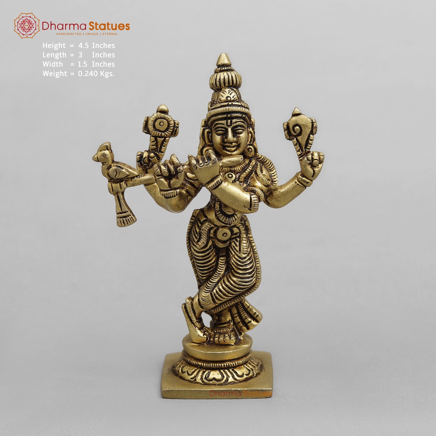 Brass Dasavtar Fine, Golden finish 4.5”