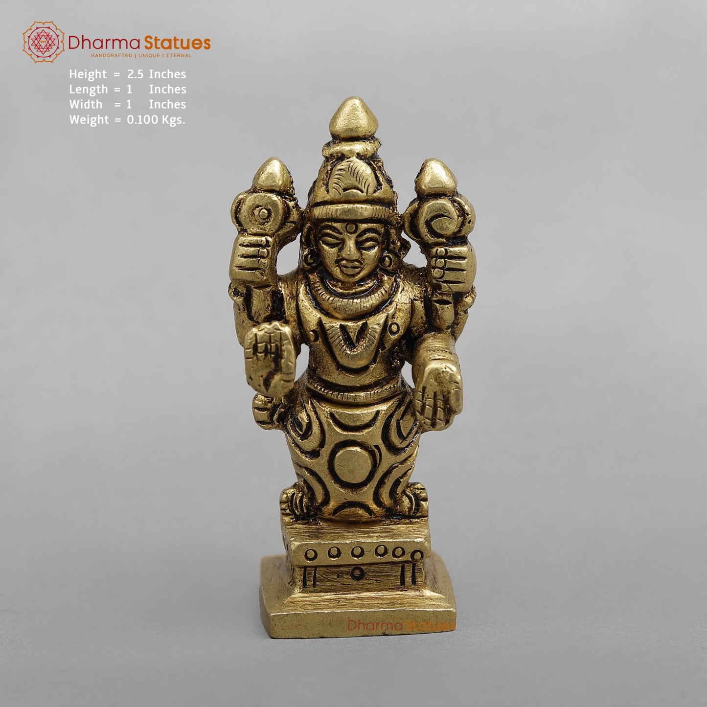 Brass Dasavtar Fine, Golden finish 3”