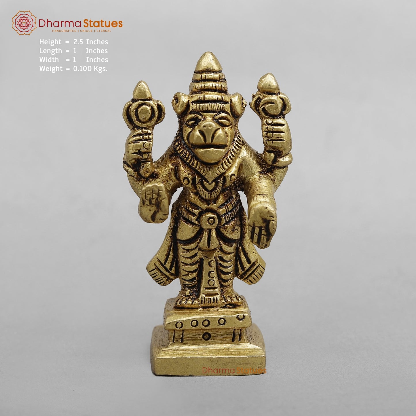 Brass Dasavtar Fine, Golden finish 3”