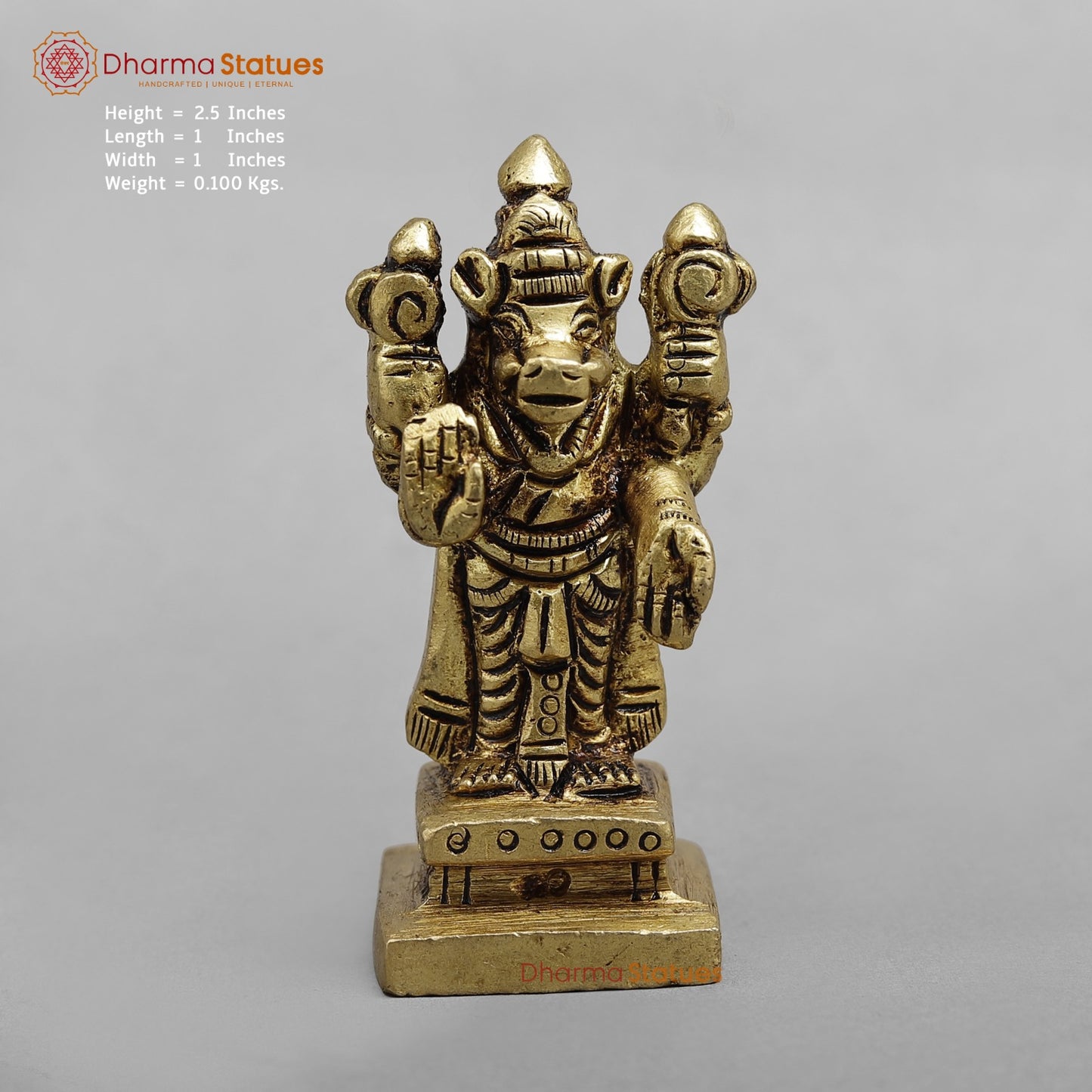 Brass Dasavtar Fine, Golden finish 3”