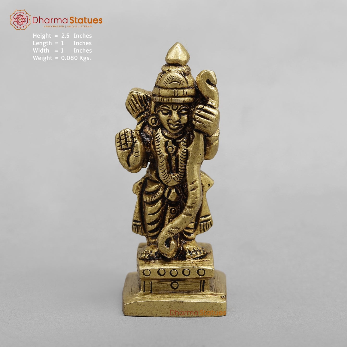 Brass Dasavtar Fine, Golden finish 3”