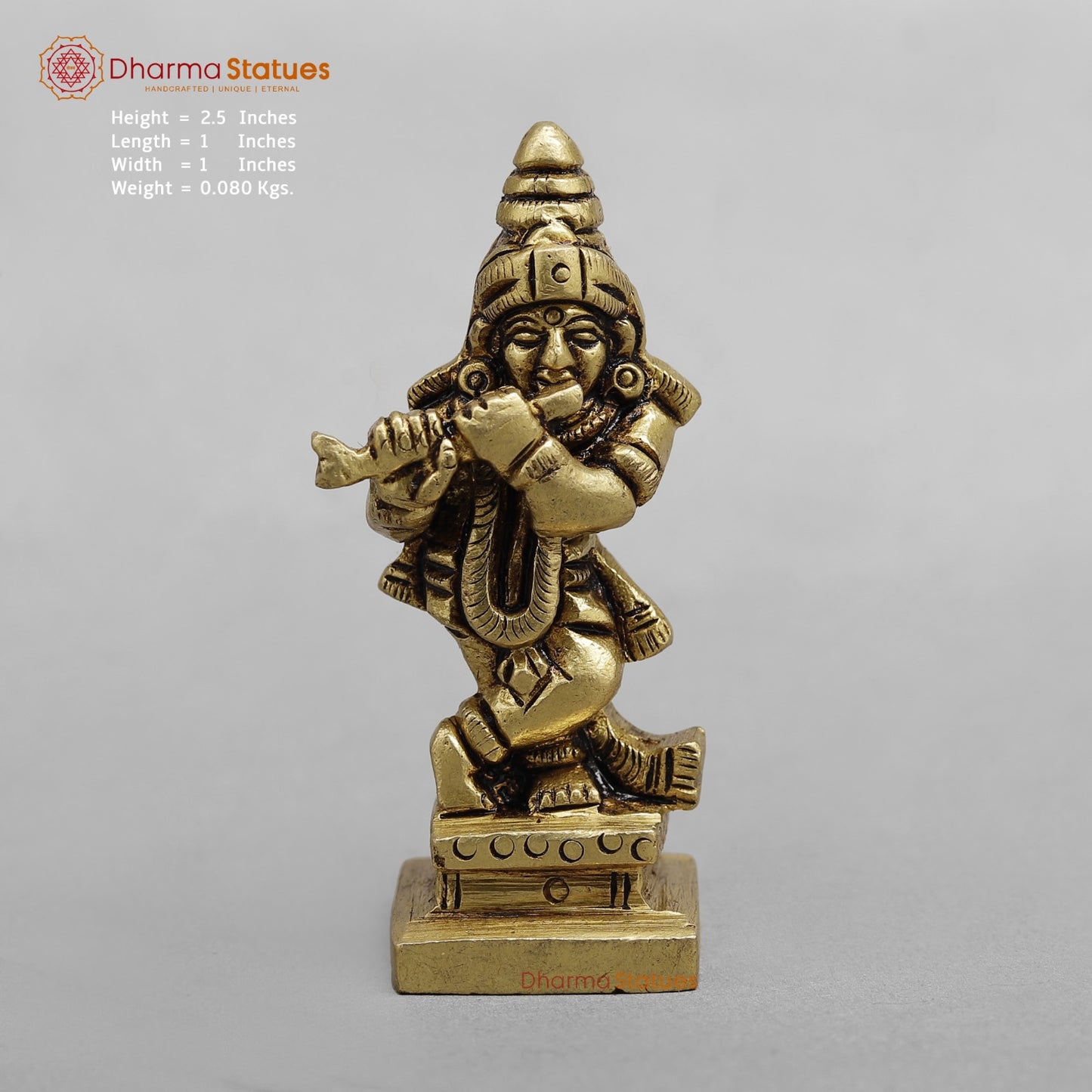 Brass Dasavtar Fine, Golden finish 3”