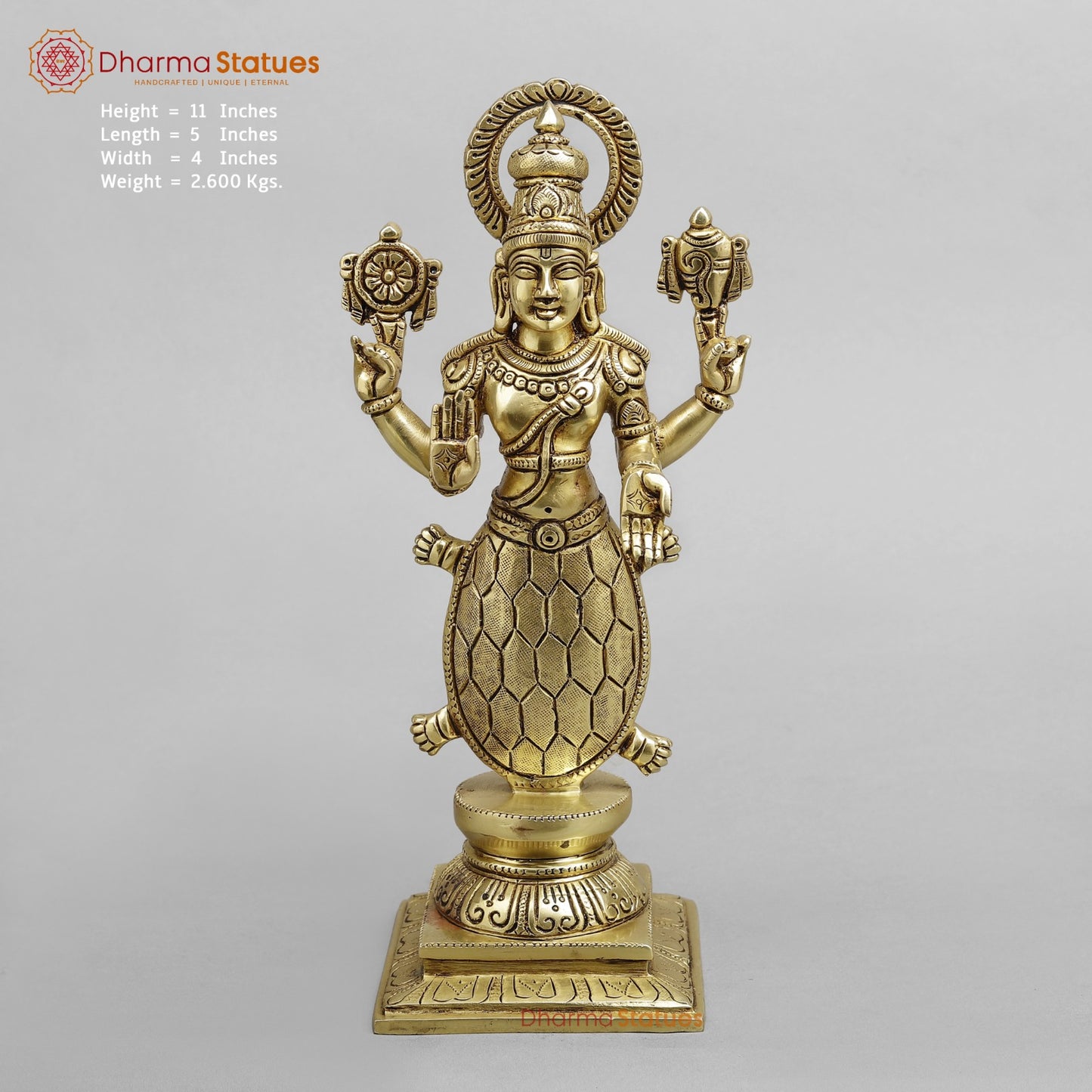 Brass Dasavtar set (Premium Quality), Fine Gold Finish 11”