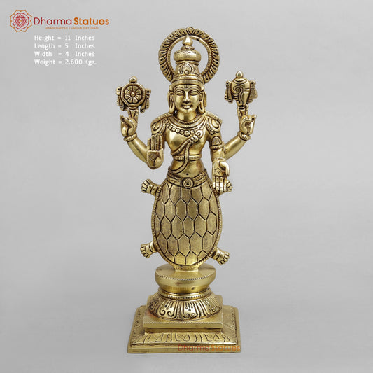 Brass Dasavtar set (Premium Quality), Fine Gold Finish 11”