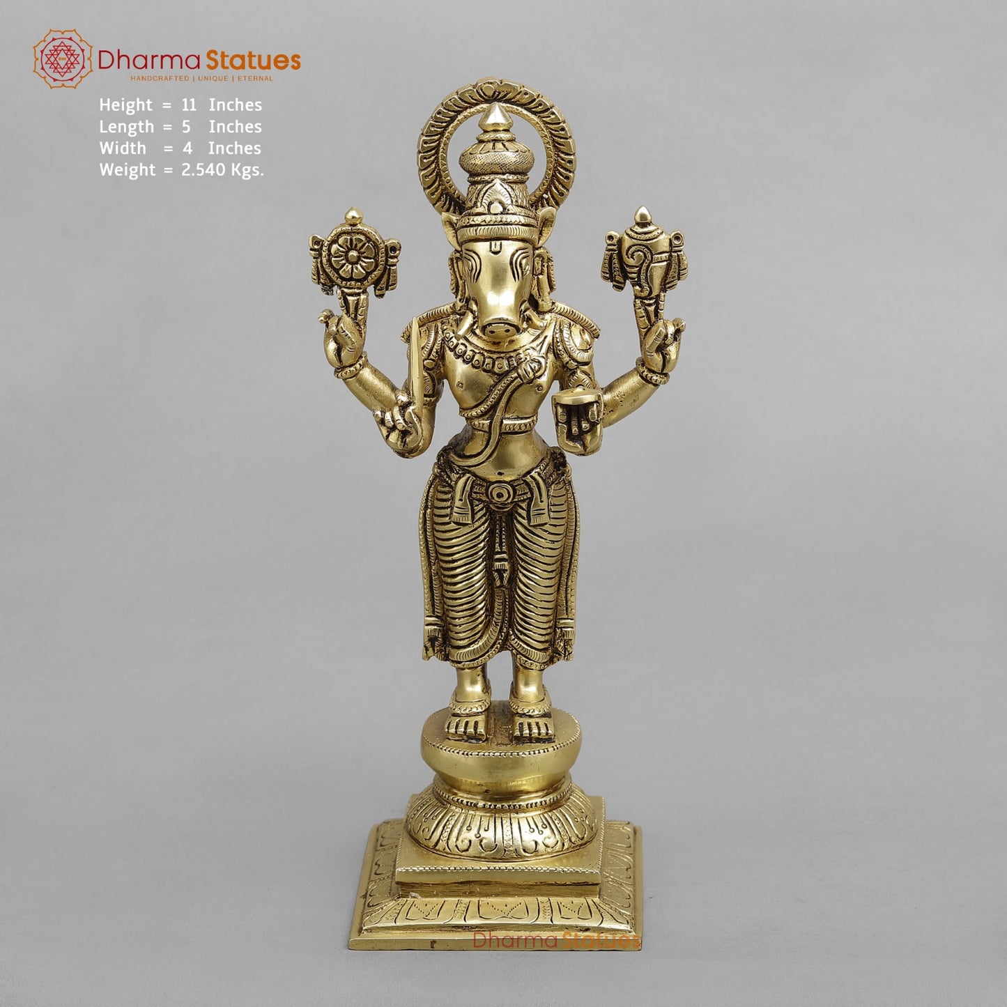 Brass Dasavtar set (Premium Quality), Fine Gold Finish 11”