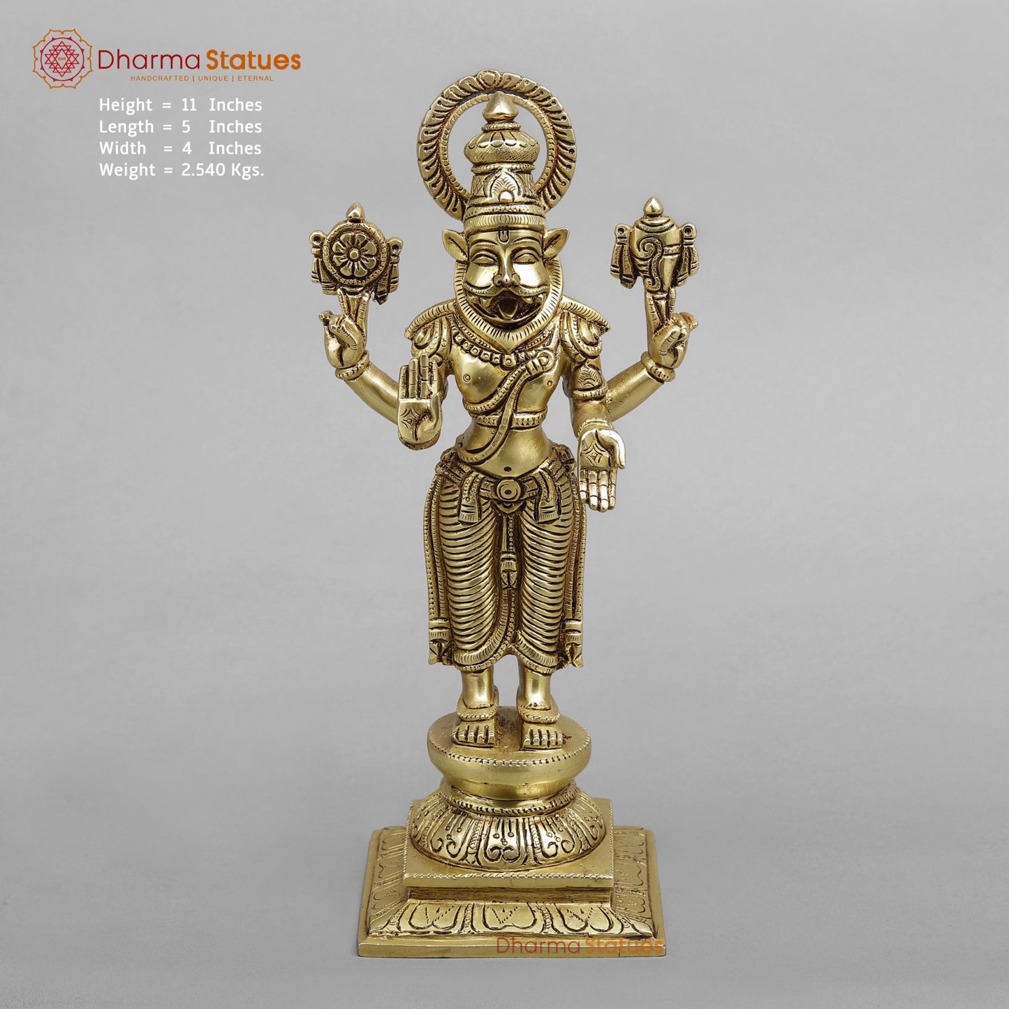 Brass Dasavtar set (Premium Quality), Fine Gold Finish 11”