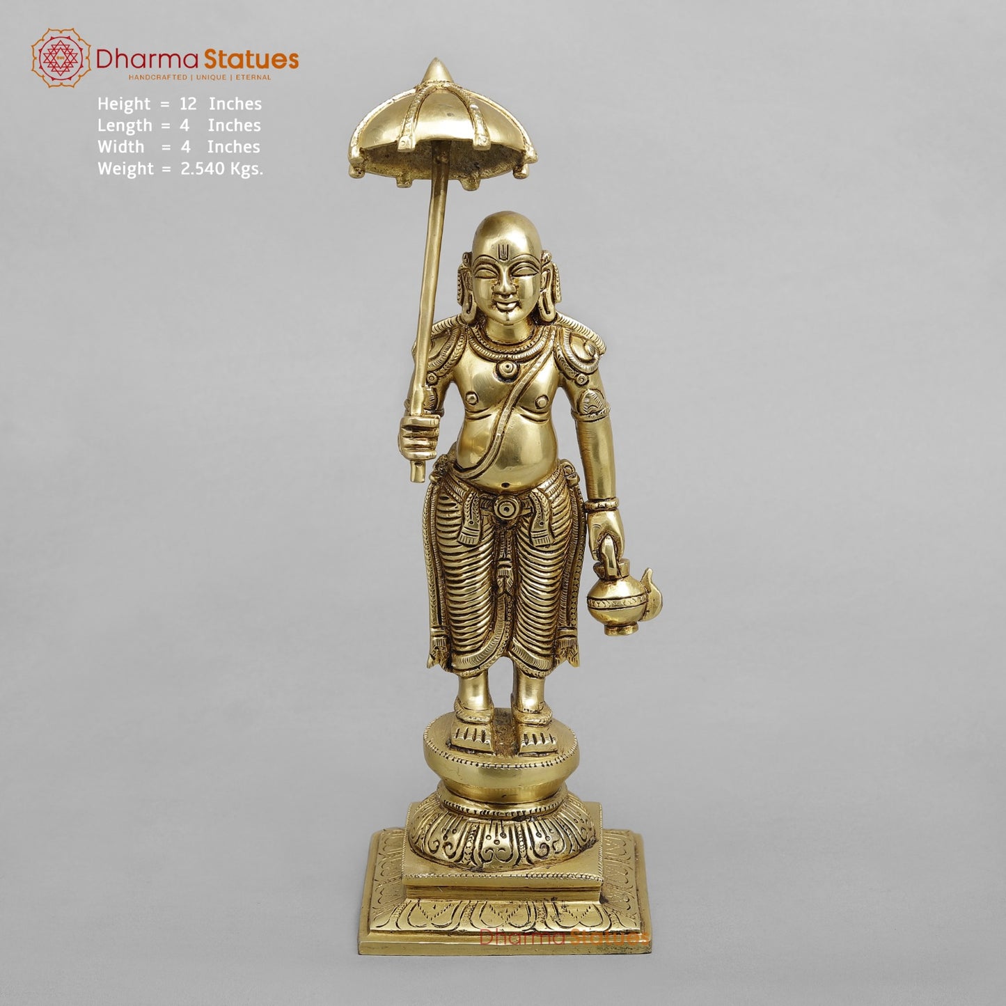 Brass Dasavtar set (Premium Quality), Fine Gold Finish 11”