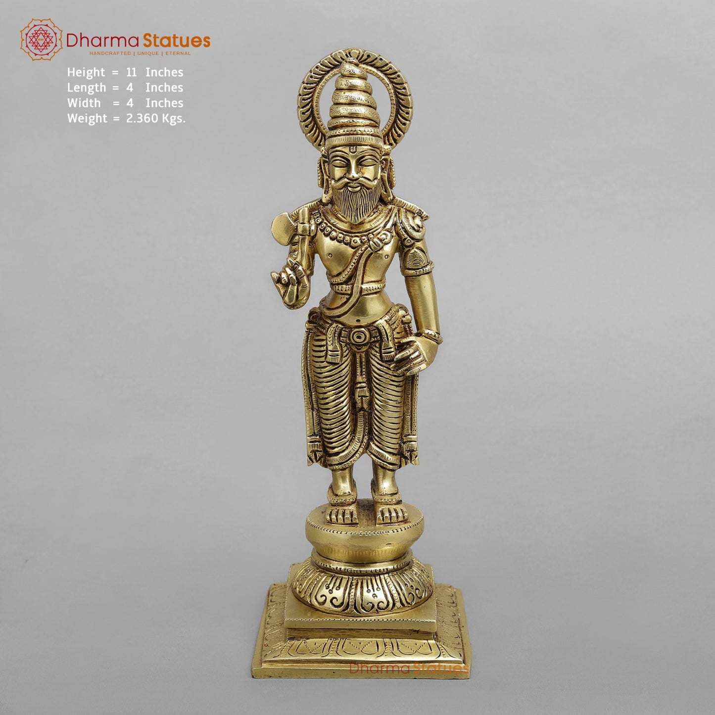 Brass Dasavtar set (Premium Quality), Fine Gold Finish 11”