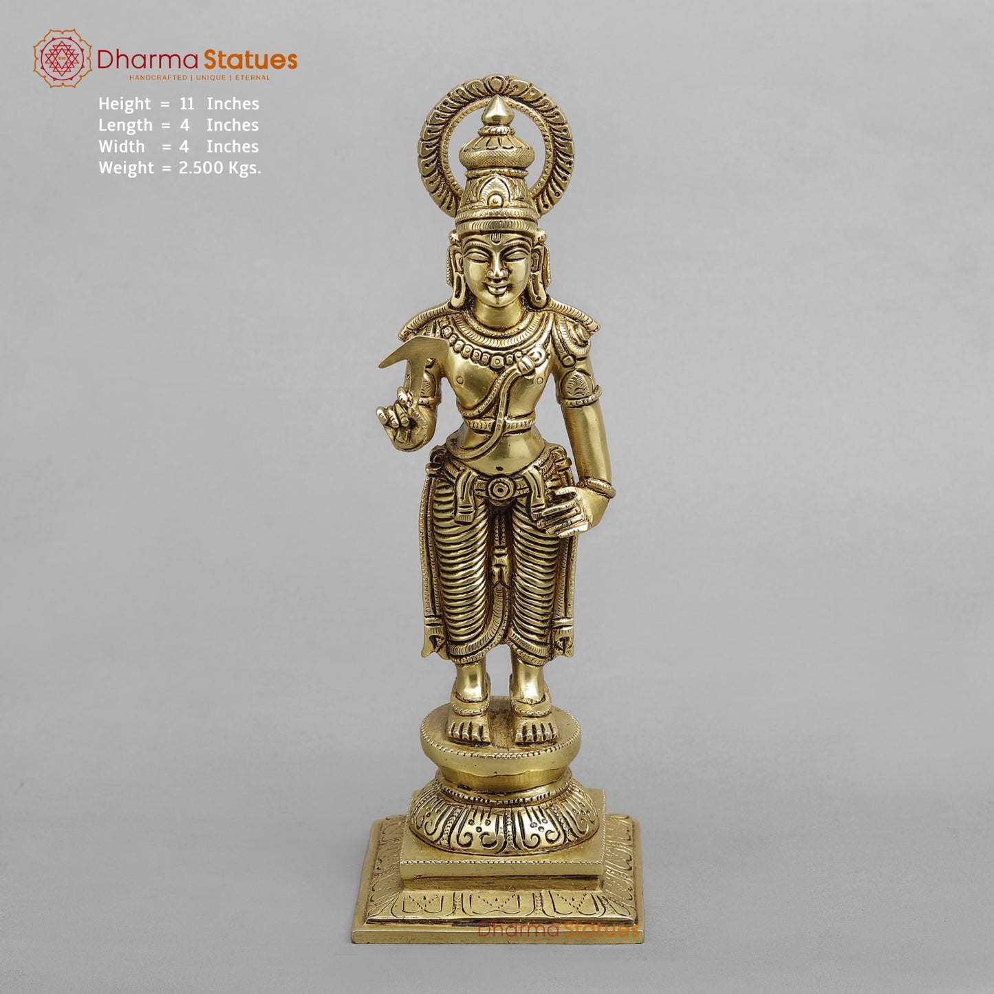 Brass Dasavtar set (Premium Quality), Fine Gold Finish 11”