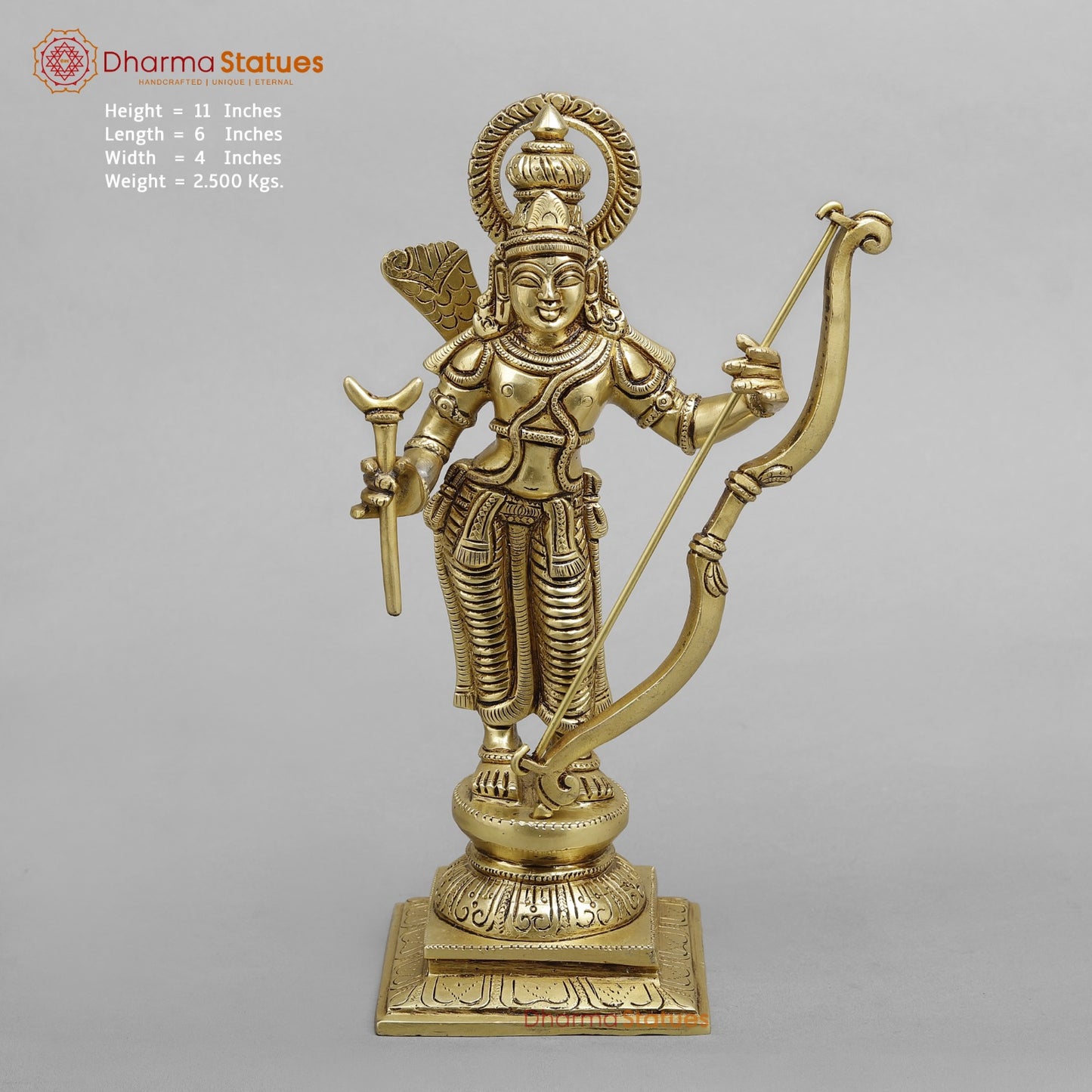 Brass Dasavtar set (Premium Quality), Fine Gold Finish 11”