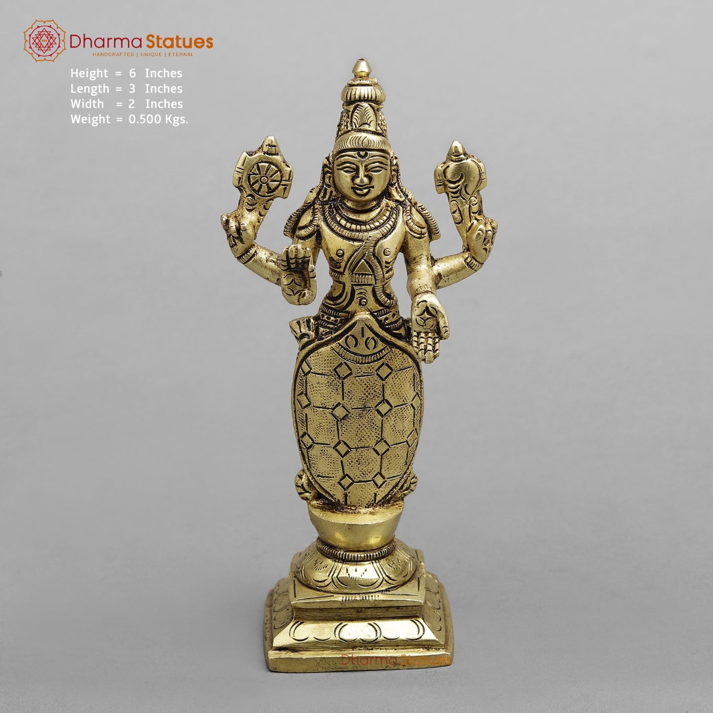 Brass Dasavtar set (Premium Quality), Fine Gold Finish 6”