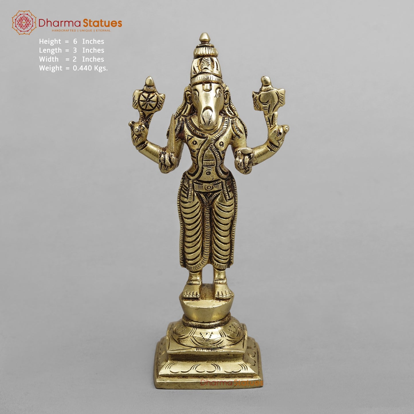 Brass Dasavtar set (Premium Quality), Fine Gold Finish 6”