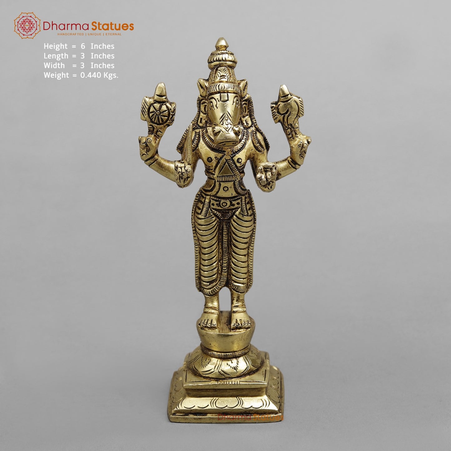 Brass Dasavtar set (Premium Quality), Fine Gold Finish 6”