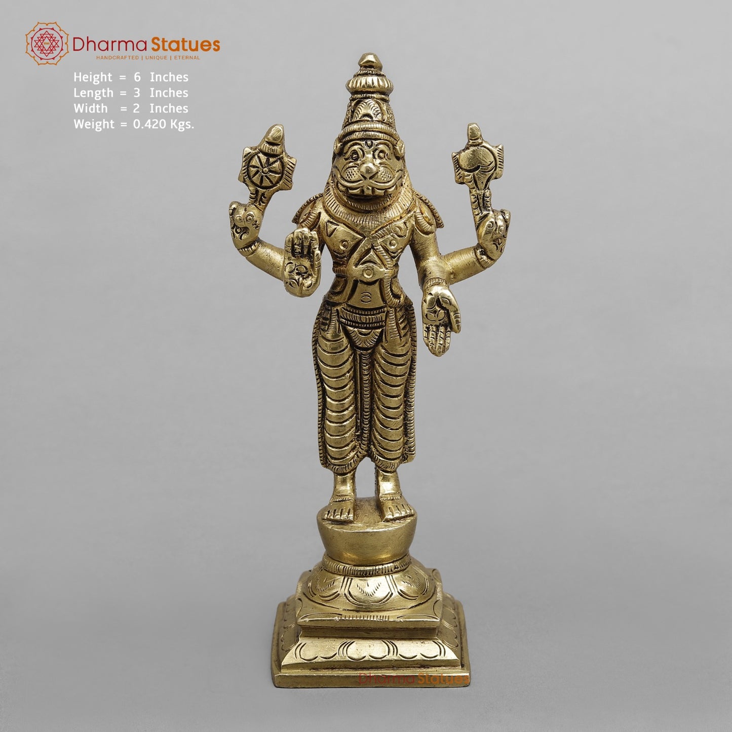 Brass Dasavtar set (Premium Quality), Fine Gold Finish 6”