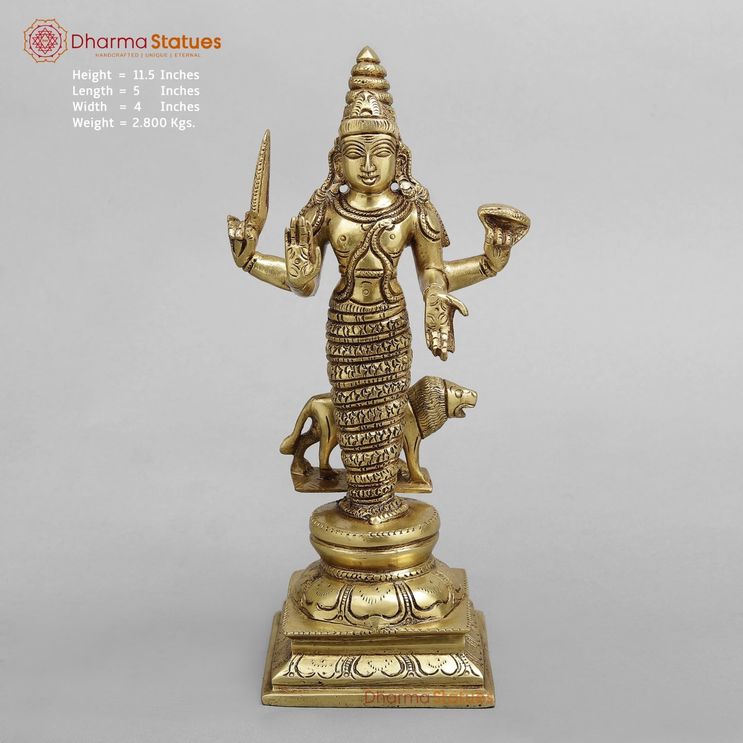 Brass Navgrah standing Fine, Golden finish 12”