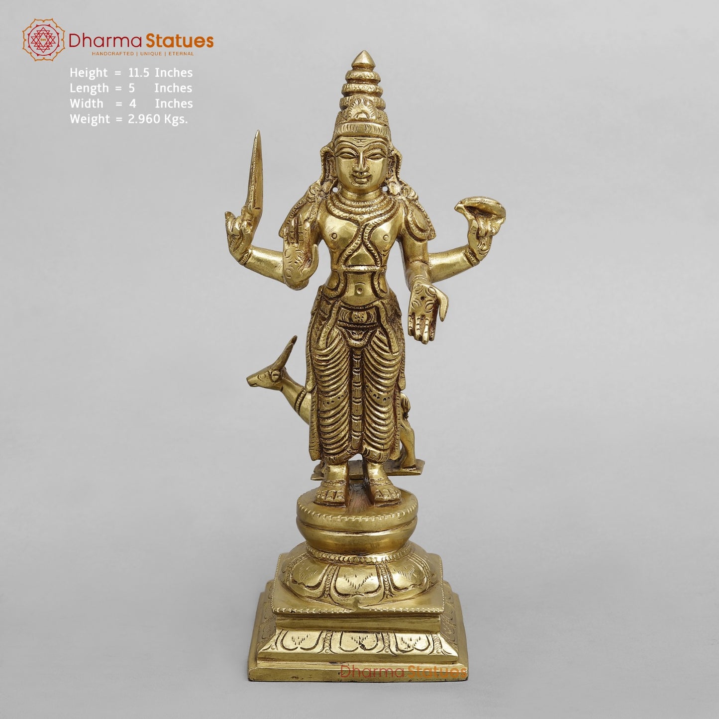 Brass Navgrah standing Fine, Golden finish 12”