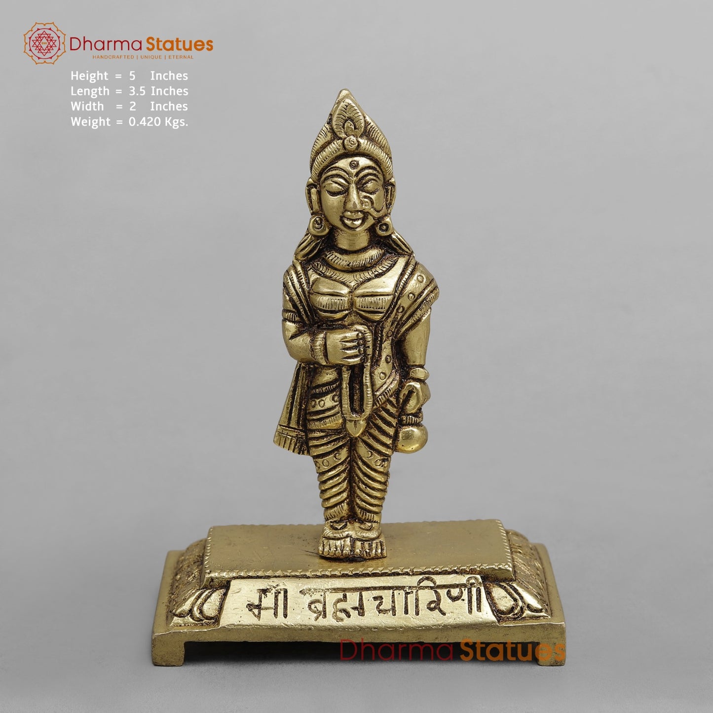 Brass Auspicious Navdurga set Fine, Gold Finish 4.5”