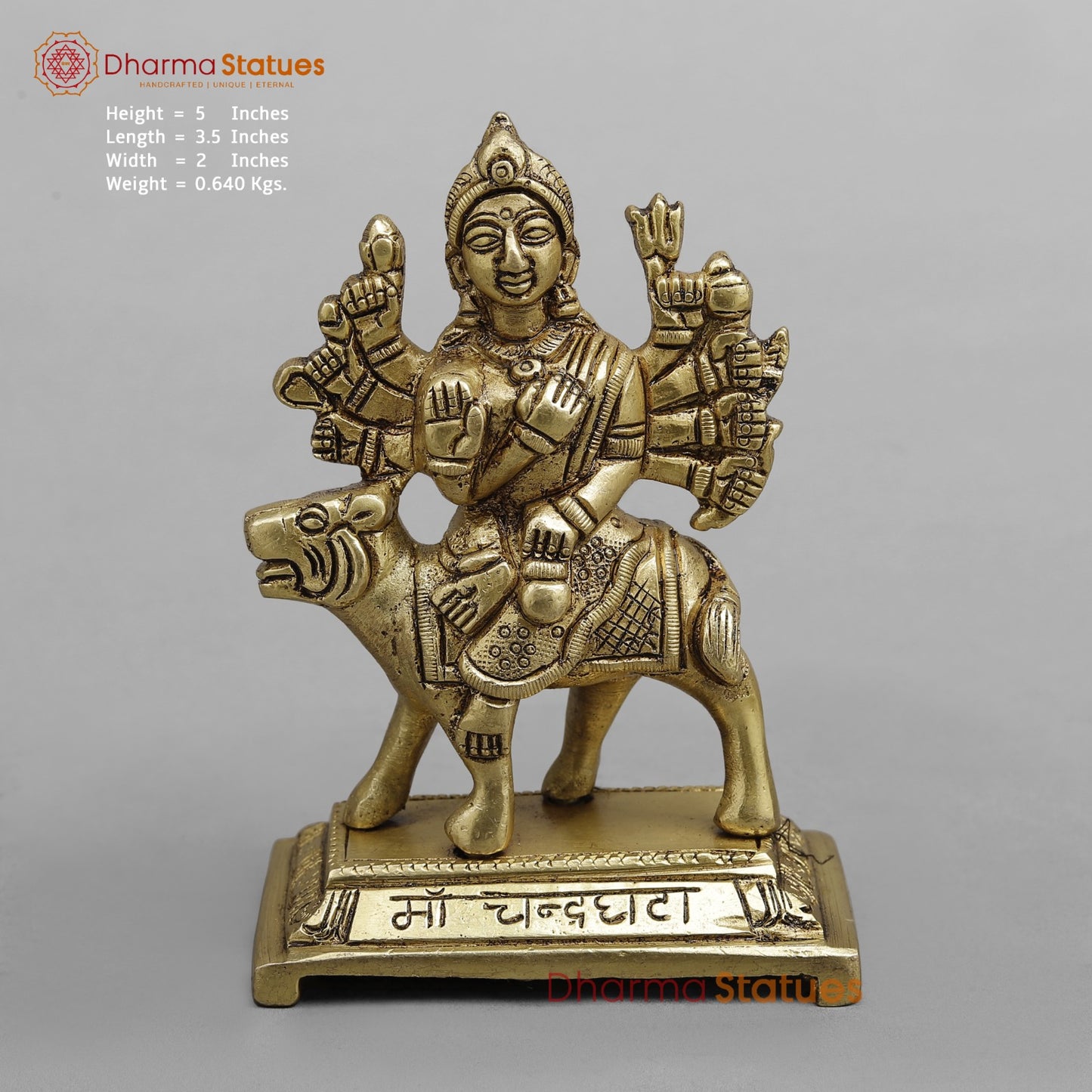 Brass Auspicious Navdurga set Fine, Gold Finish 4.5”