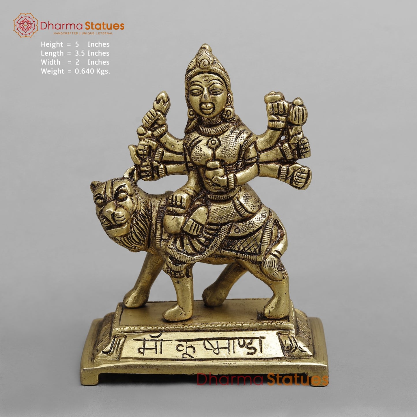 Brass Auspicious Navdurga set Fine, Gold Finish 4.5”